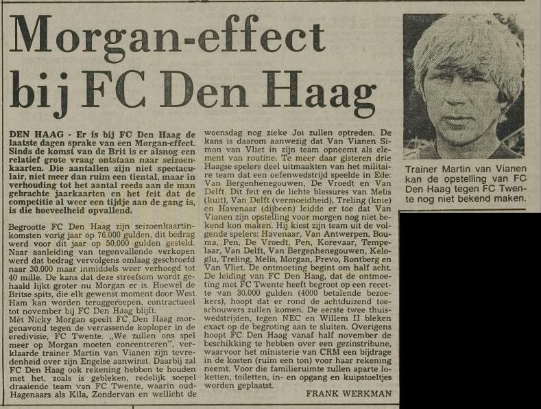 Morgan Effect bij FC Den haag