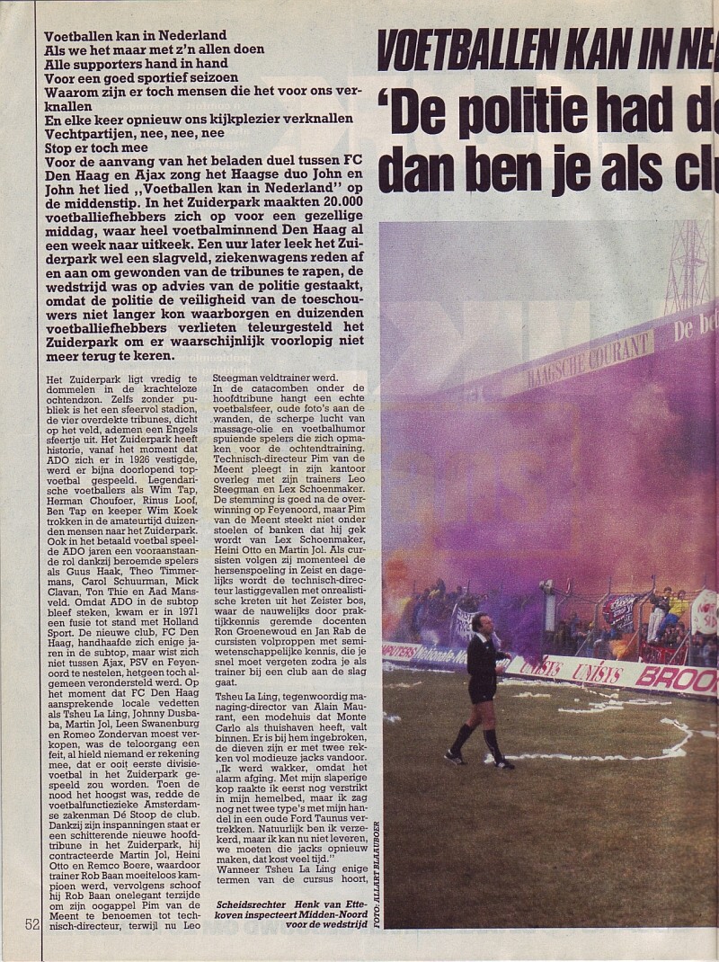 FC Den Haag Ajax 1987 Voetballen kan in Nederland, ook in Den haag