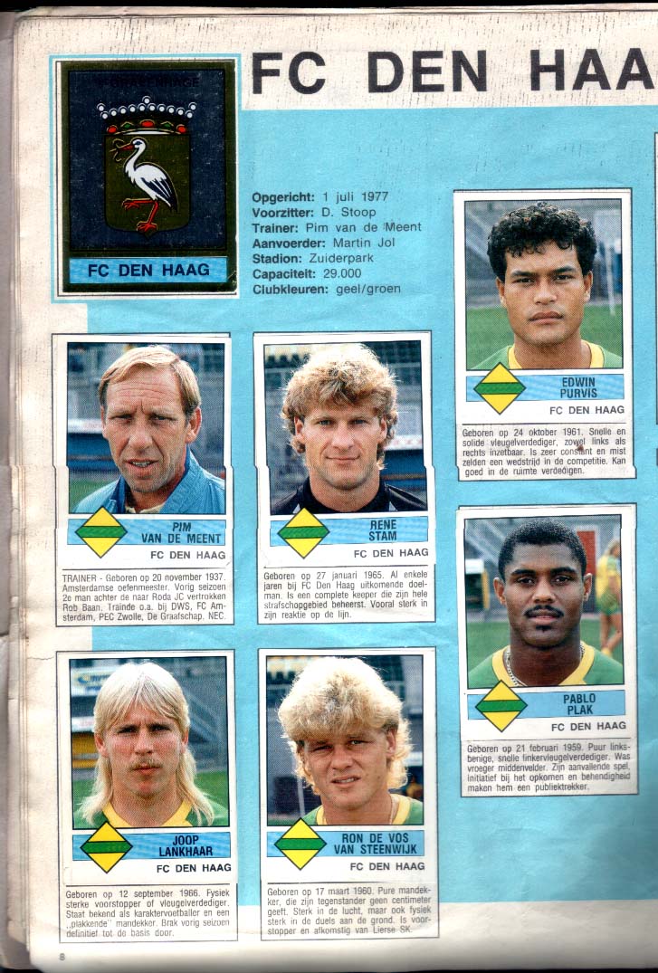 Panini: selectie FC Den Haag 1986-1987