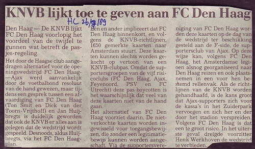 KNVB lijkt toe te geven aan FC Den Haag