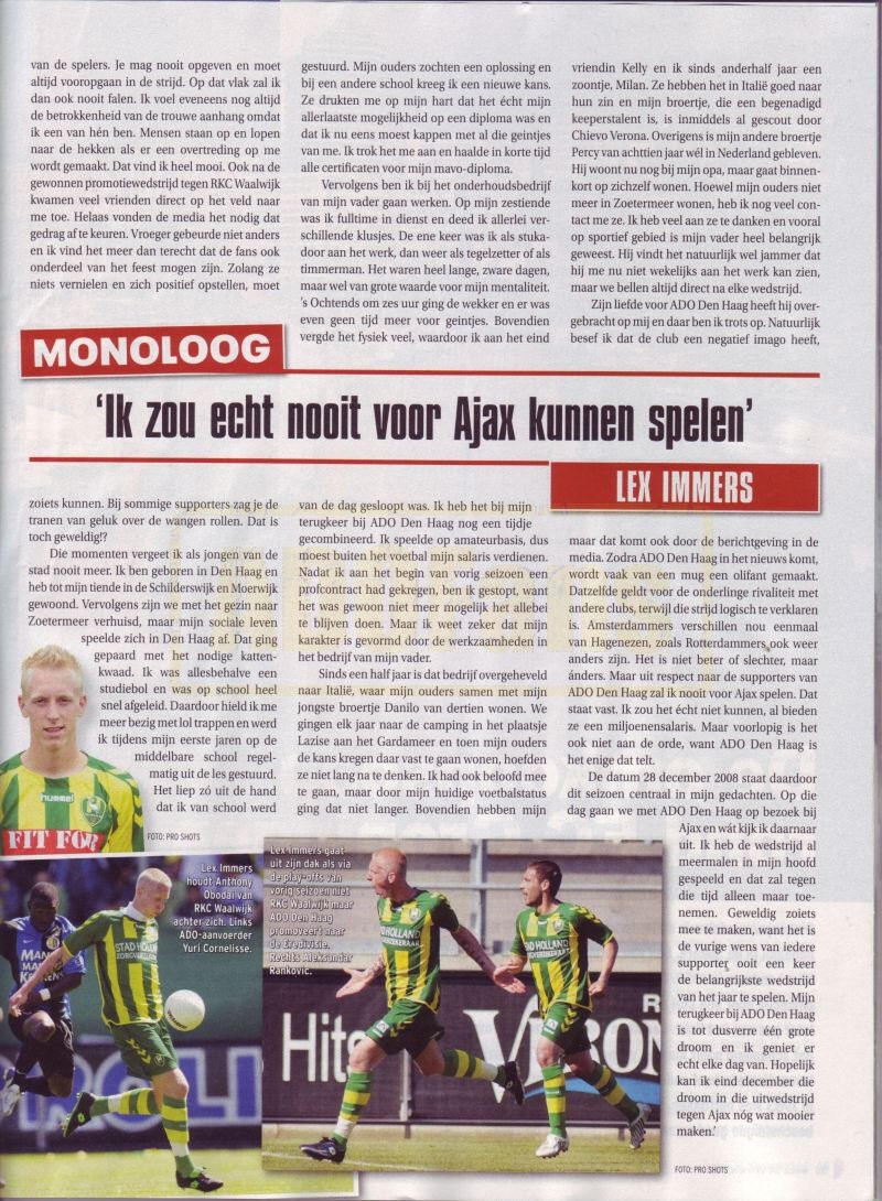 Voetbal Internationaal Monoloog Lex Immers 2008