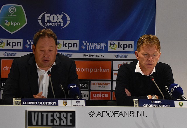ADO Den Haag, Vitesse, Fons Groenendijk, Leonid Slutskiy, persconferentie