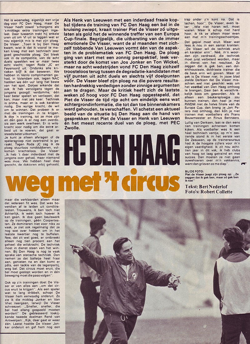 1978 : FC Den Haag weg met `t circus