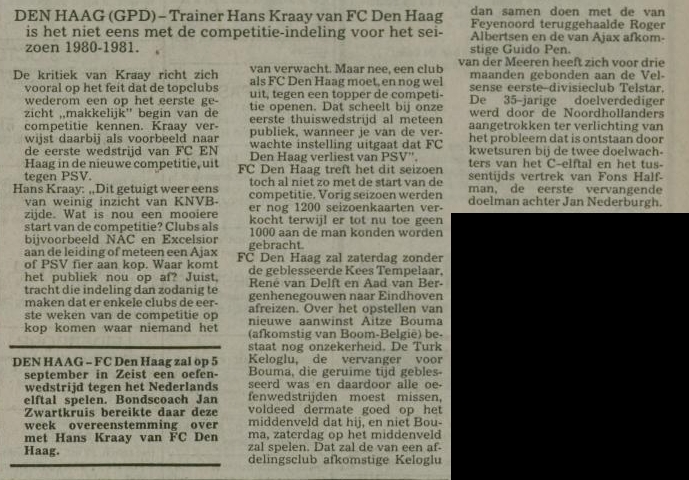 Kritiek Kraay  "Topclubs hebben het weer makelijk"  