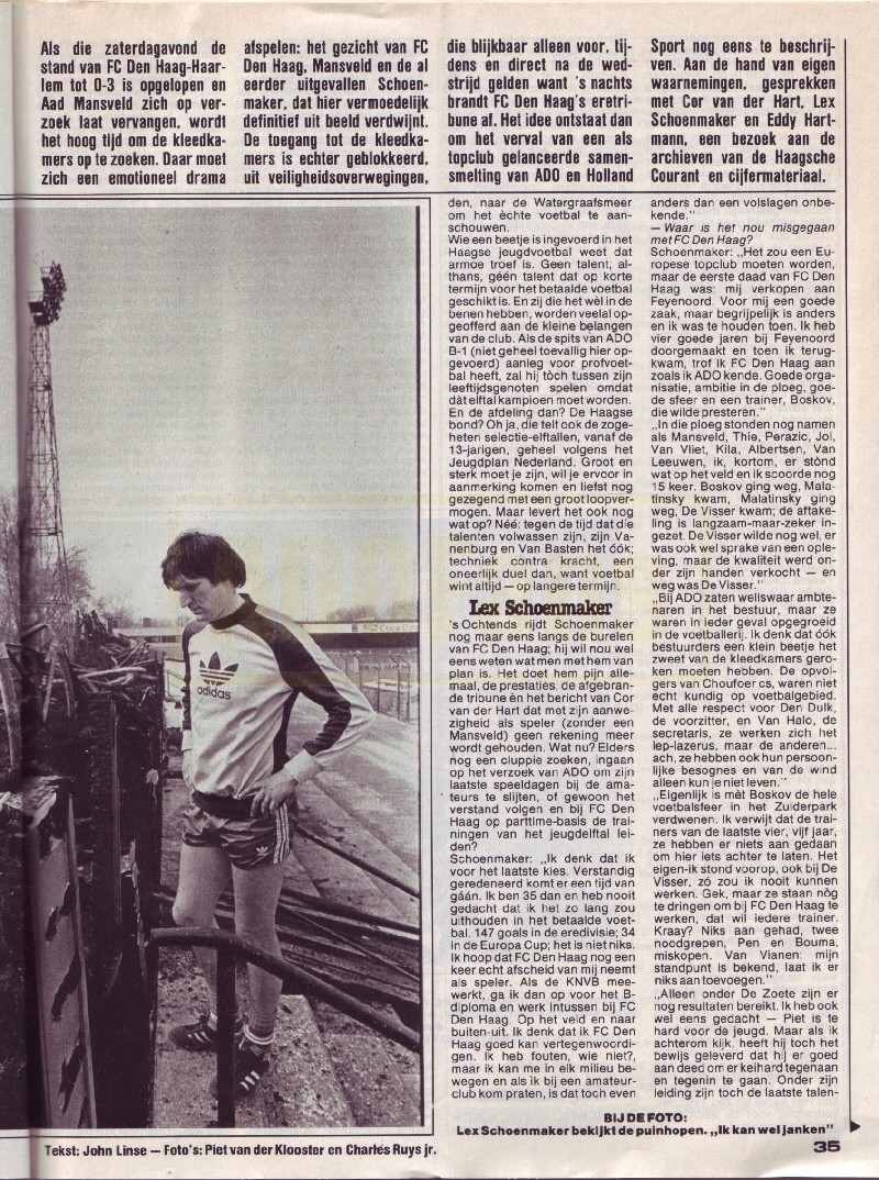 VI 1982 "wij  worden geacht een topclub te bezitten" 