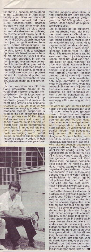 VI 1984 FC Den Haag  Stoop doet leven