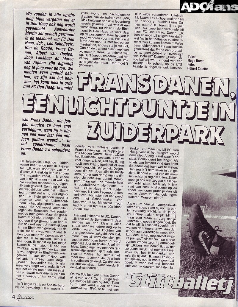 Frans Danen een lichtpuntje in het Zuiderpark