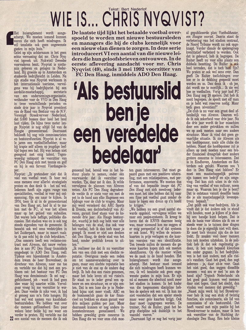 Wie is Chris Niqvist ?