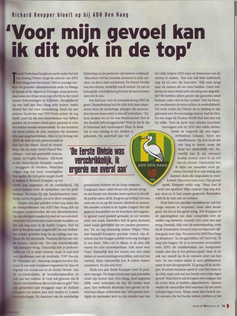 Knopper Bloeit op bij ADO Den Haag