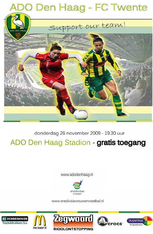 Donderdag DAMES ADO Den Haag  tegen Daems FC Twente