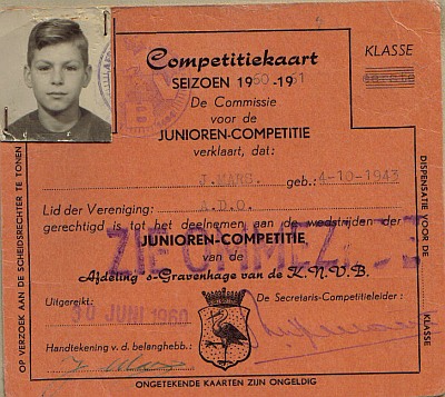 competitiekaart ADO
1960-1961 Jan Mars