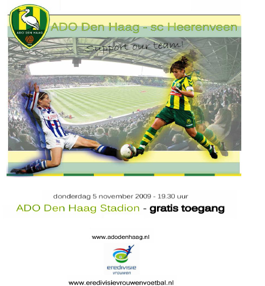 Donderdag: ADO Den Haag - Heerenveen (Dames) gratis!