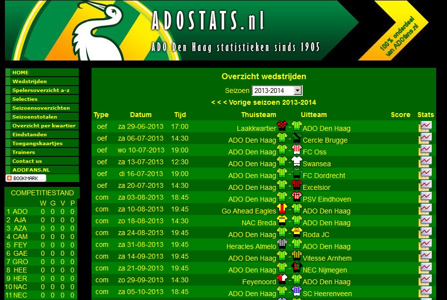 Definitief competitieschema ADO Den Haag seizoen 2013-2014 bekend