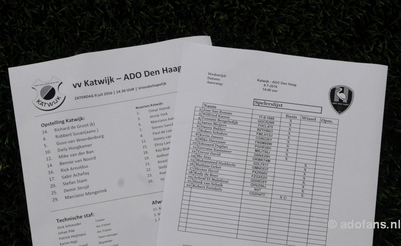 oefenwedstrijd VV Katwijk - ADO Den Haag