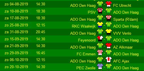 concept competitie schema KNVB ADO Den Haag