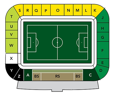 Vakken in delling tribunes ADO Den Haag Cars Jeans Stadion