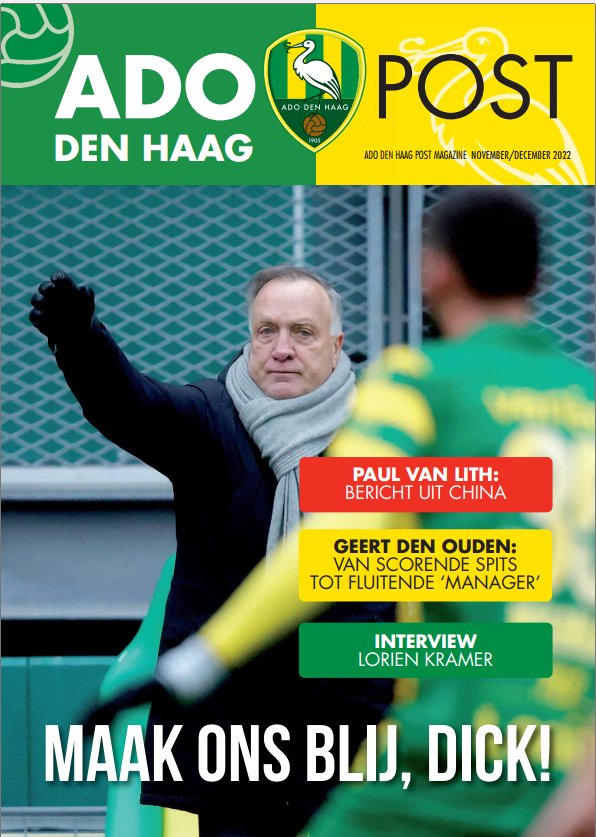 ADO Den haag Magazine ADOpost december 2022
