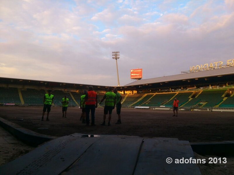 ADO Den Haag stadion krijgt laatst grasmat 