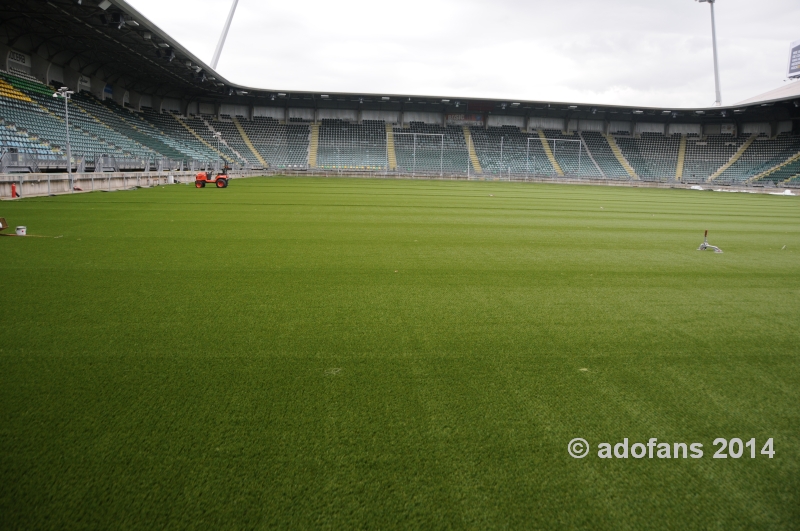 Nieuw greenfields kunstgrasveld ADO Den Haag ligt al in het stadion