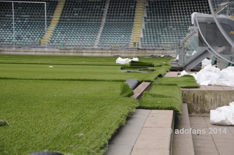 Nieuw greenfields kunstgrasveld ADO Den Haag ligt al in het stadion