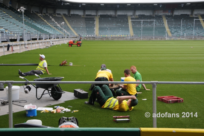 Nieuw greenfields kunstgrasveld ADO Den Haag ligt al in het stadion